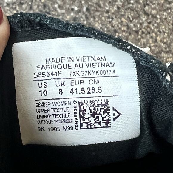 Converse All Star Women Sz 10 Converse Print Canvas Sneaker Slip On Stretch Back - Picture 10 of 10